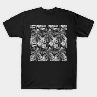 Black Monstera leaves T-Shirt